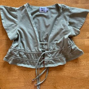Size 4 Princess Polly soft, light sage-colored top